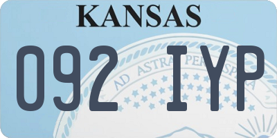 KS license plate 092IYP