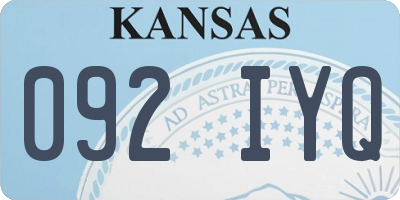 KS license plate 092IYQ