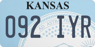 KS license plate 092IYR