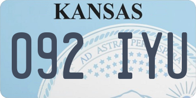 KS license plate 092IYU