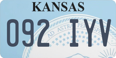 KS license plate 092IYV