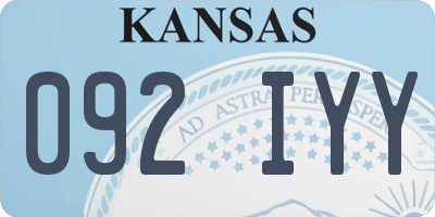 KS license plate 092IYY