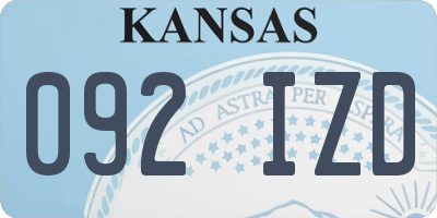 KS license plate 092IZD