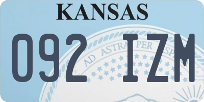 KS license plate 092IZM