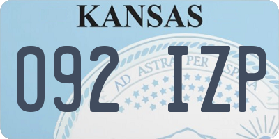 KS license plate 092IZP