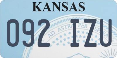 KS license plate 092IZU
