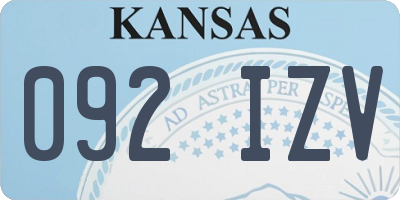 KS license plate 092IZV