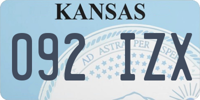 KS license plate 092IZX
