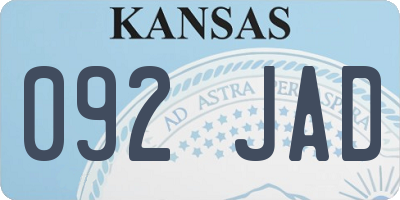 KS license plate 092JAD
