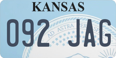 KS license plate 092JAG