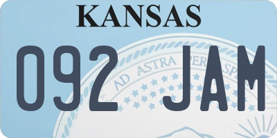 KS license plate 092JAM
