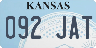KS license plate 092JAT