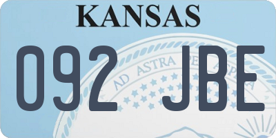 KS license plate 092JBE