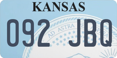 KS license plate 092JBQ