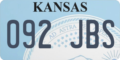 KS license plate 092JBS