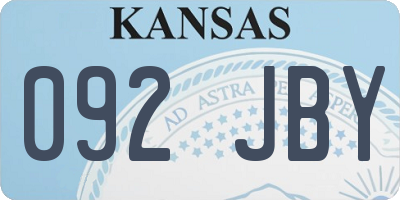 KS license plate 092JBY