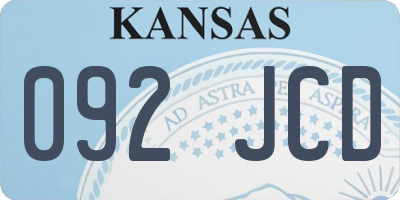 KS license plate 092JCD