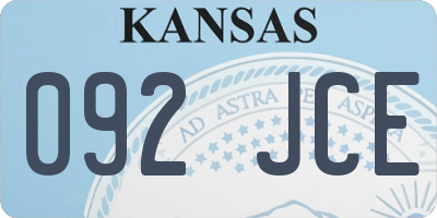 KS license plate 092JCE