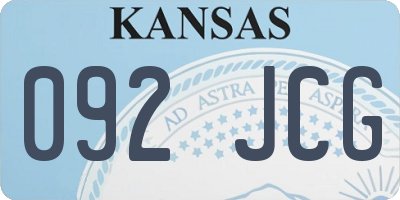 KS license plate 092JCG