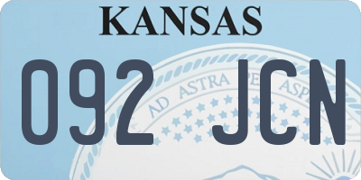 KS license plate 092JCN