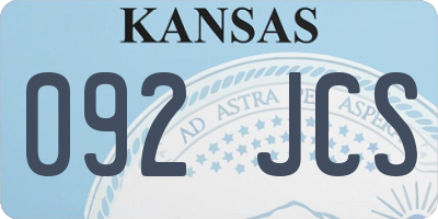 KS license plate 092JCS