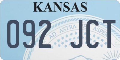 KS license plate 092JCT