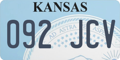 KS license plate 092JCV