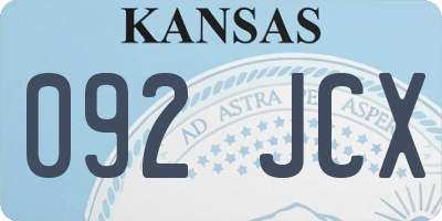KS license plate 092JCX