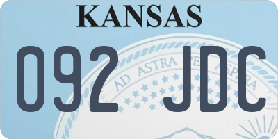 KS license plate 092JDC