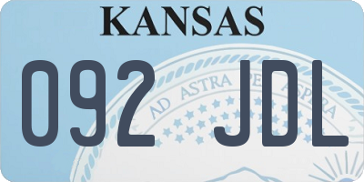 KS license plate 092JDL