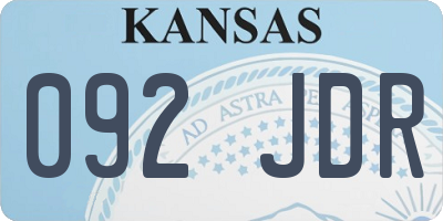 KS license plate 092JDR