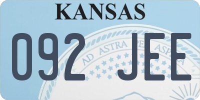 KS license plate 092JEE