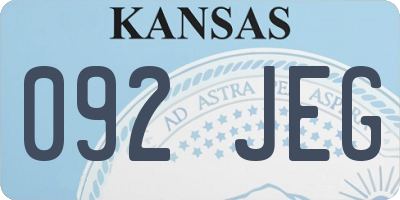 KS license plate 092JEG