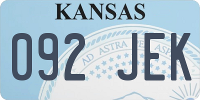 KS license plate 092JEK