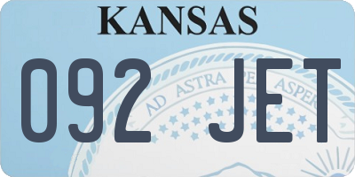 KS license plate 092JET