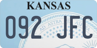 KS license plate 092JFC