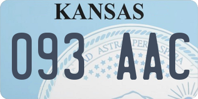 KS license plate 093AAC