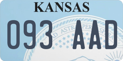KS license plate 093AAD