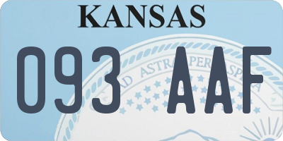 KS license plate 093AAF