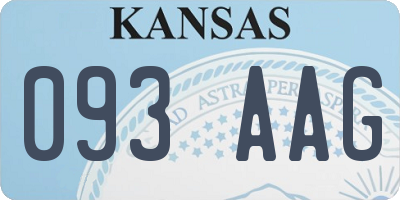 KS license plate 093AAG