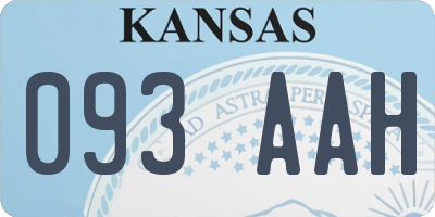 KS license plate 093AAH