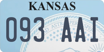 KS license plate 093AAI