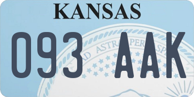 KS license plate 093AAK