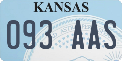 KS license plate 093AAS