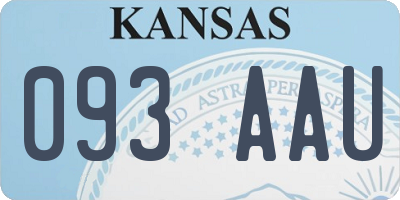 KS license plate 093AAU