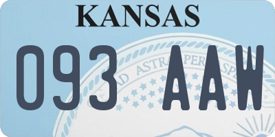 KS license plate 093AAW
