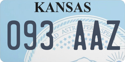 KS license plate 093AAZ
