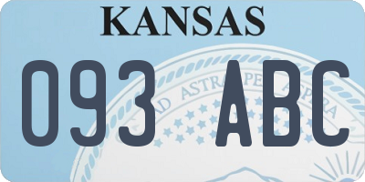 KS license plate 093ABC