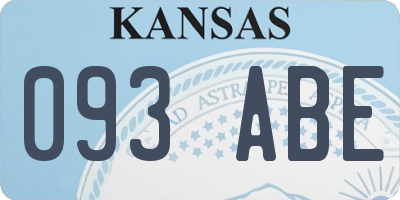 KS license plate 093ABE