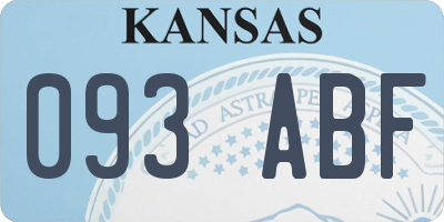 KS license plate 093ABF